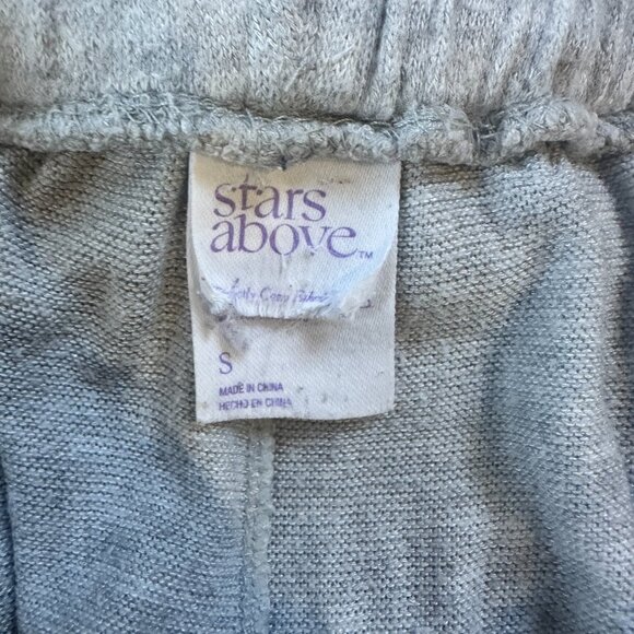 STARS ABOVE Super Soft Wide Leg Drawstring Sweatpants Size Small Grey w pockets - Picture 10 of 15